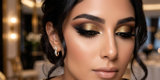 مكياج عيون سموكي بدرجات الذهبي لإطلالة سهرة مميزة